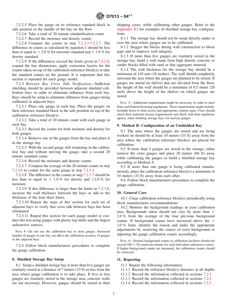 ASTM D7013-04e1 - Standard Guide for Nuclear Surface Moisture and Density Gauge Calibration Facility Setup