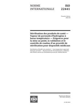 SIST ISO 22441:2024 ISO 22441:2022 - Sterilization of health care products — Low temperature vaporized hydrogen peroxide — Requirements for the development, validation and routine control of a sterilization process for medical devices
Released:26. 08. 2022 - Page 1 preview