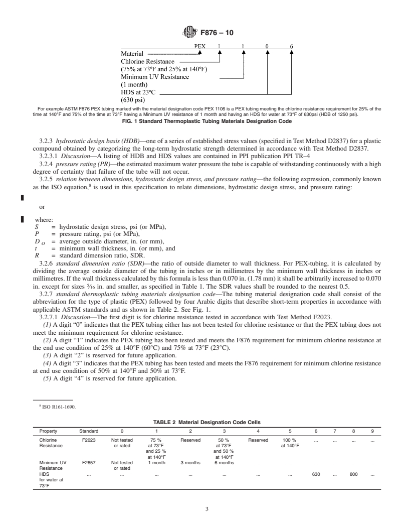 REDLINE ASTM F876-10 - Standard Specification for  Crosslinked Polyethylene (PEX) Tubing