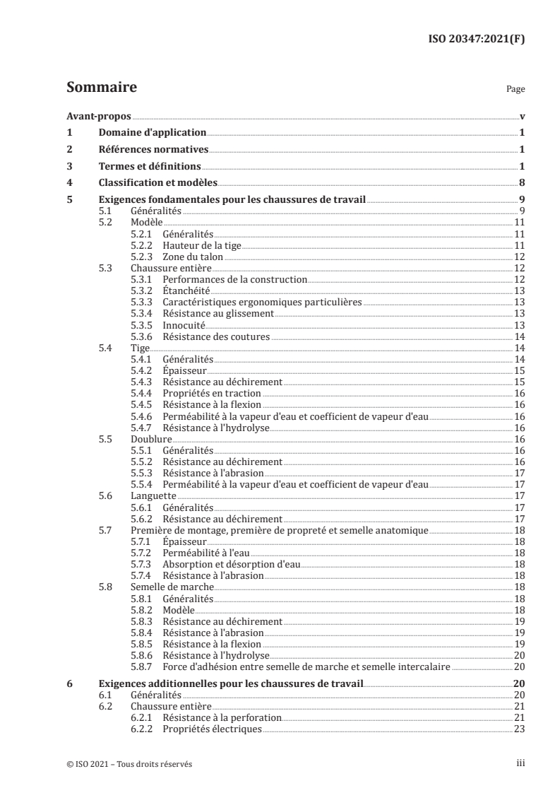 ISO 20347:2021 - Équipement de protection individuelle -- Chaussures de travail