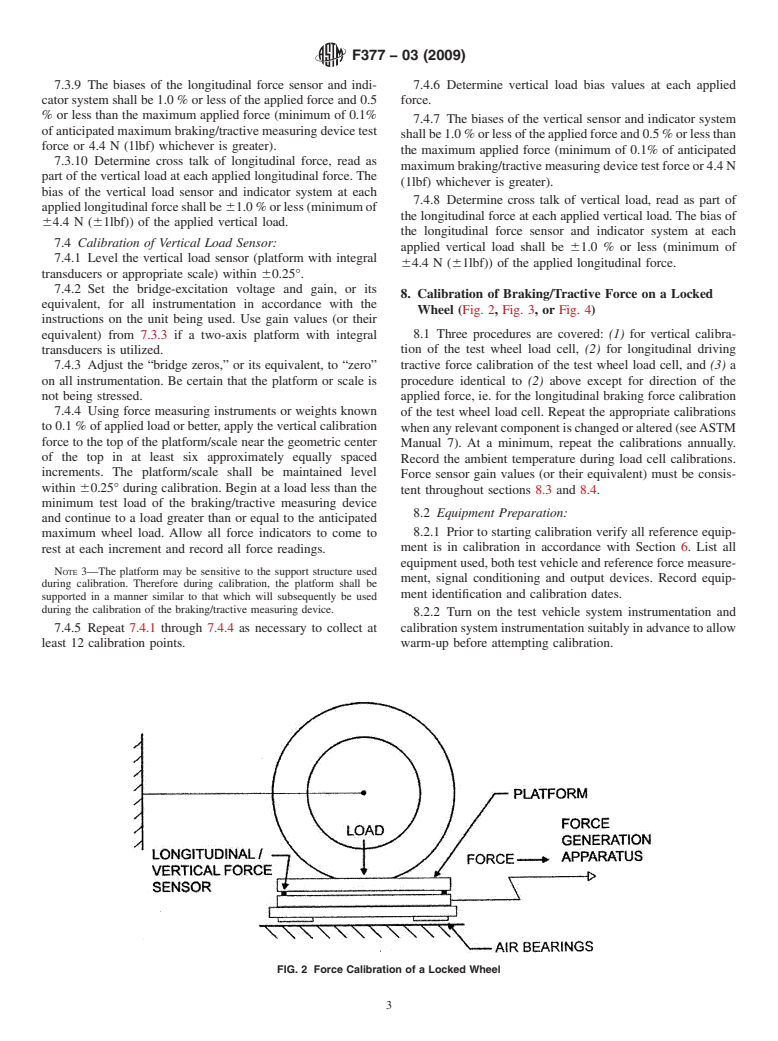 ASTM F377-03(2009) - Standard Practice for Calibration of Braking/Tractive Measuring Devices for Testing Tires