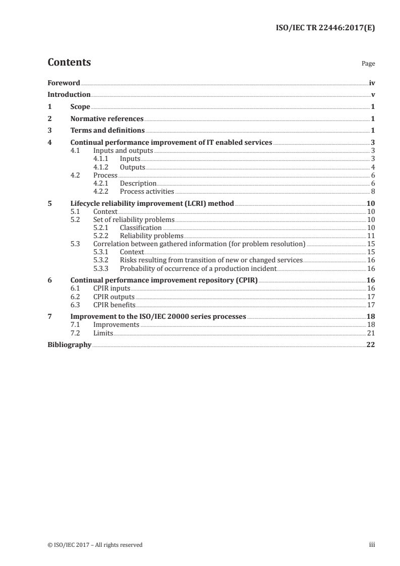 ISO/IEC TR 22446:2017 ISO/IEC TR 22446:2017 - Information technology — Continual performance improvement of IT enabled services
Released:11/22/2017