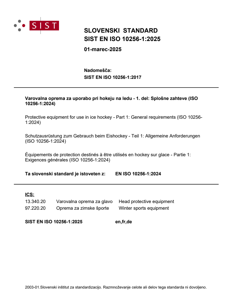 EN ISO 10256-1:2025