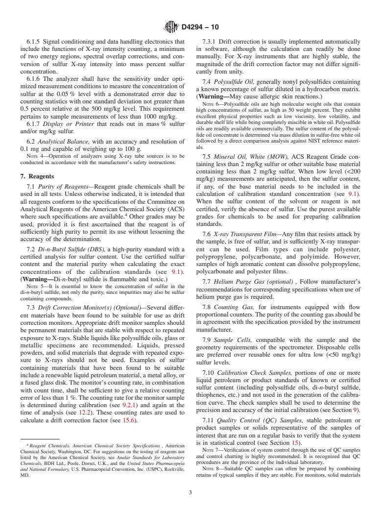 ASTM D4294-10 - Standard Test Method for Sulfur in Petroleum and Petroleum Products by Energy Dispersive X-ray Fluorescence  Spectrometry