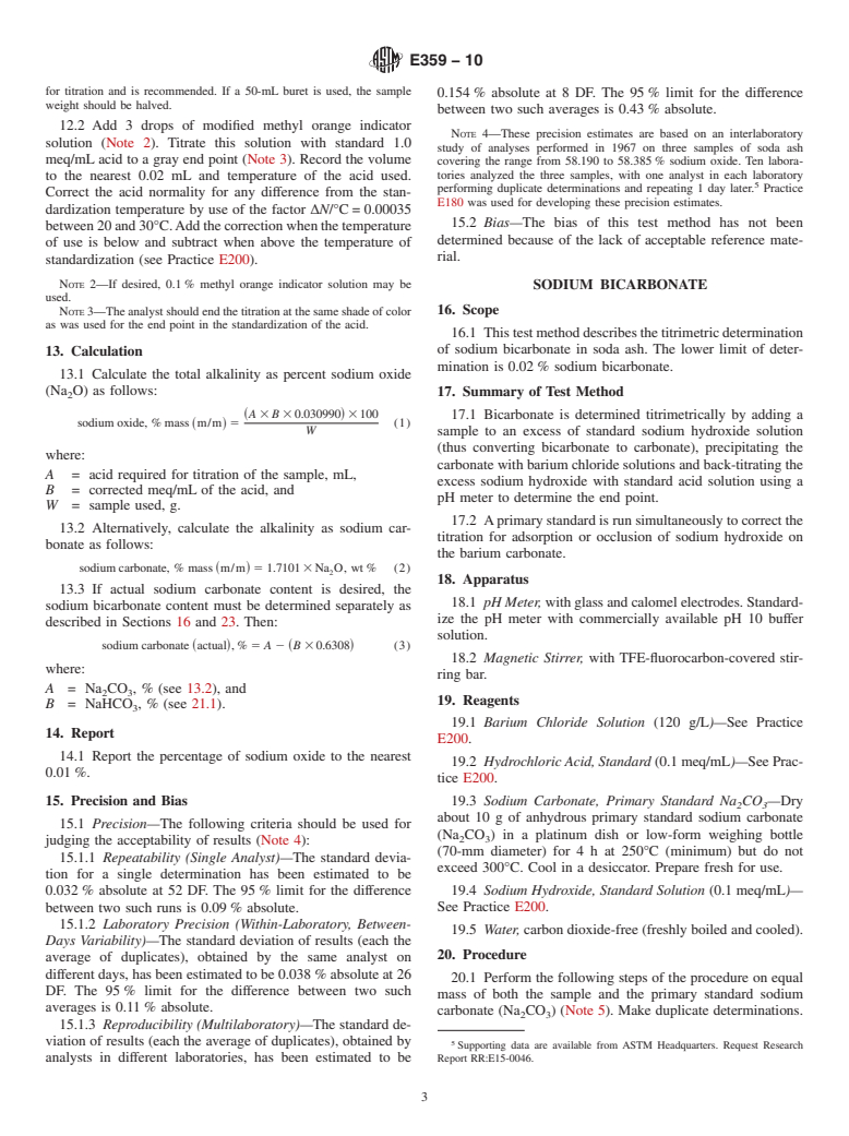 ASTM E359-10 - Standard Test Methods for Analysis of Soda Ash (Sodium Carbonate)