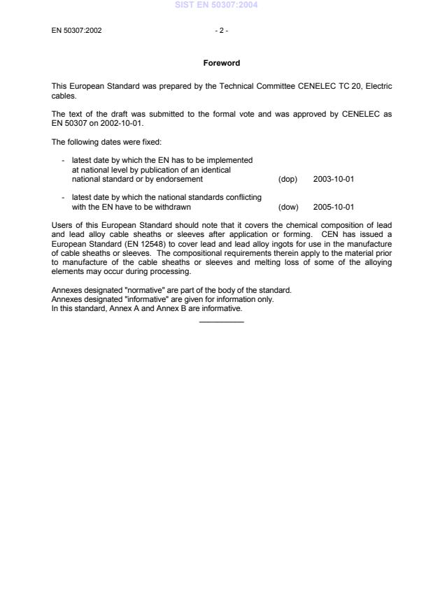 EN 50307:2002 EN 50307:2004 - Page 4 preview