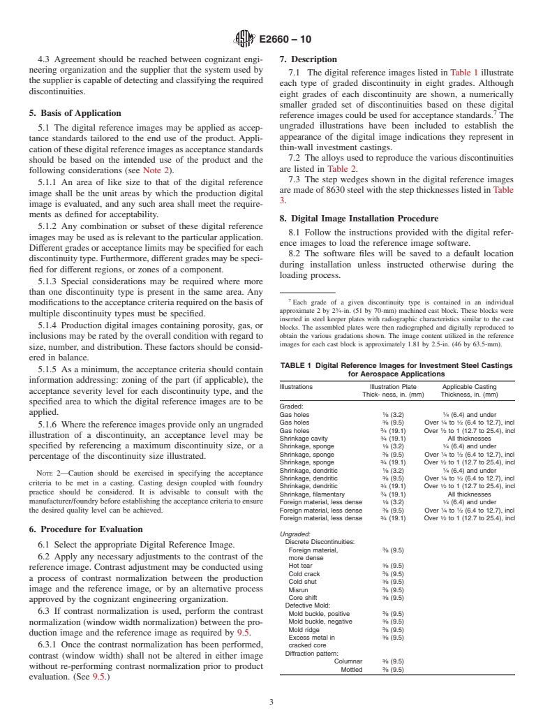 ASTM E2660-10 - Standard Digital Reference Images for Investment Steel Castings for Aerospace Applications