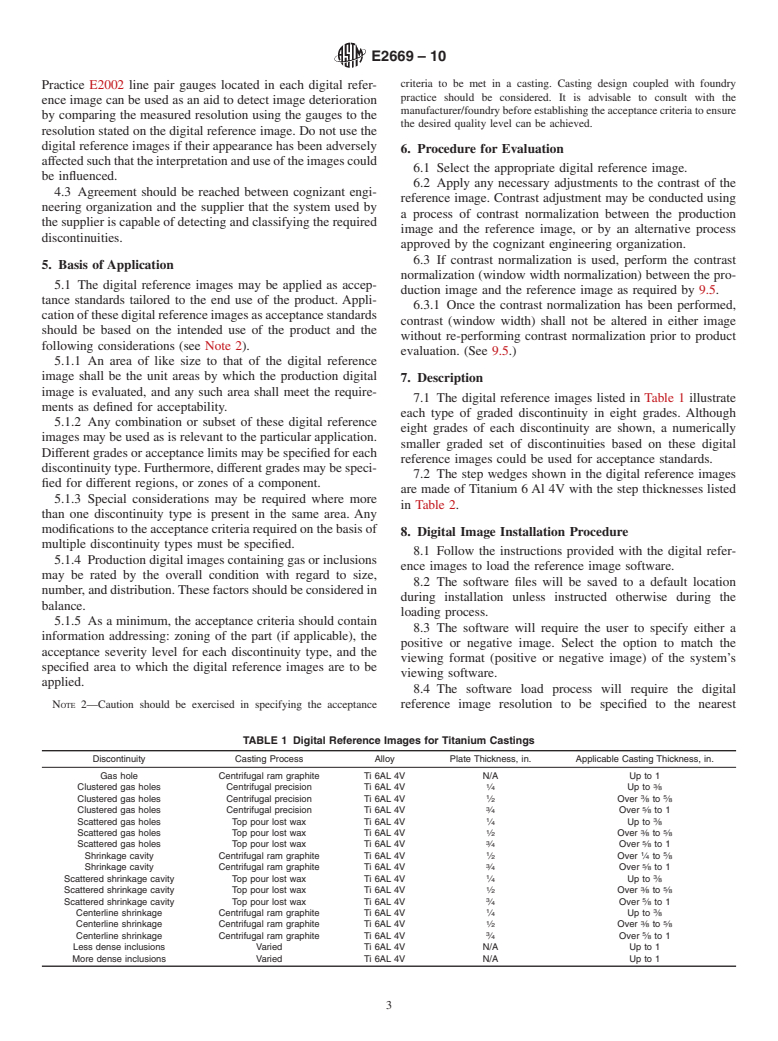 ASTM E2669-10 - Standard Digital Reference Images for Titanium Castings