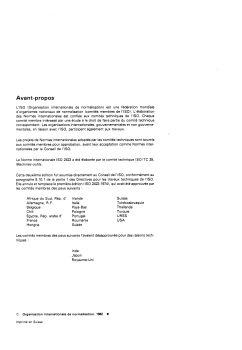 ISO 2423:1982 - Conditions de réception des machines à percer radiales à bras mobile en hauteur — Contrôle de la précision
Released:1. 02. 1982 - Page 2 preview