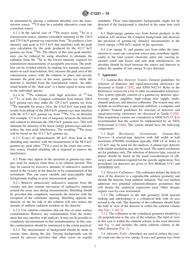 ASTM C1221-10 - Standard Test Method for Nondestructive Analysis of Special Nuclear Materials in Homogeneous Solutions by Gamma-Ray Spectrometry