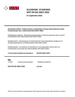 EN ISO 20031:2022 - BARVE - Page 1 preview