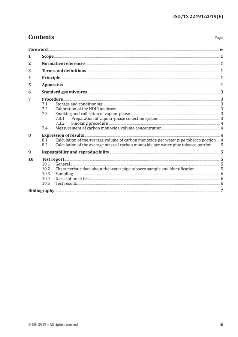 ISO/TS 22491:2019 - Water pipe tobacco — Determination of carbon monoxide in the vapour phase of water pipe tobacco smoke — NDIR method
Released:5/15/2019