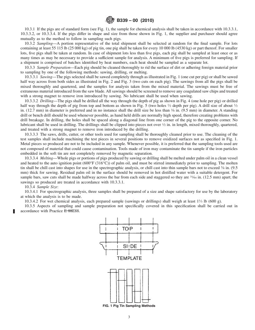 REDLINE ASTM B339-00(2010) - Standard Specification for Pig Tin
