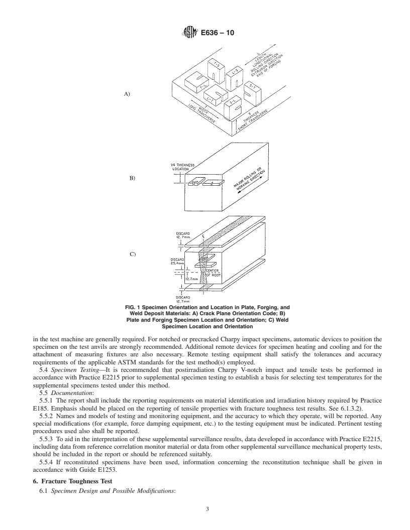 REDLINE ASTM E636-10 - Standard Guide for Conducting Supplemental Surveillance Tests for Nuclear Power Reactor Vessels, E 706 (IH)