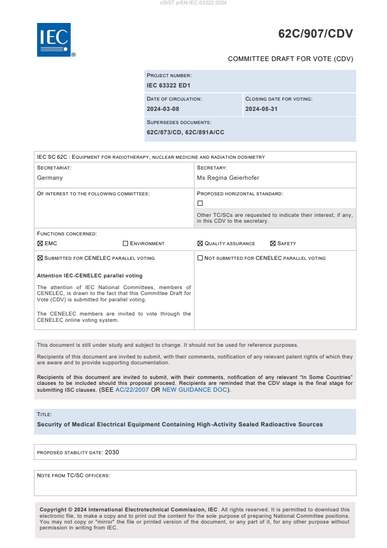 prEN IEC 63322:2024