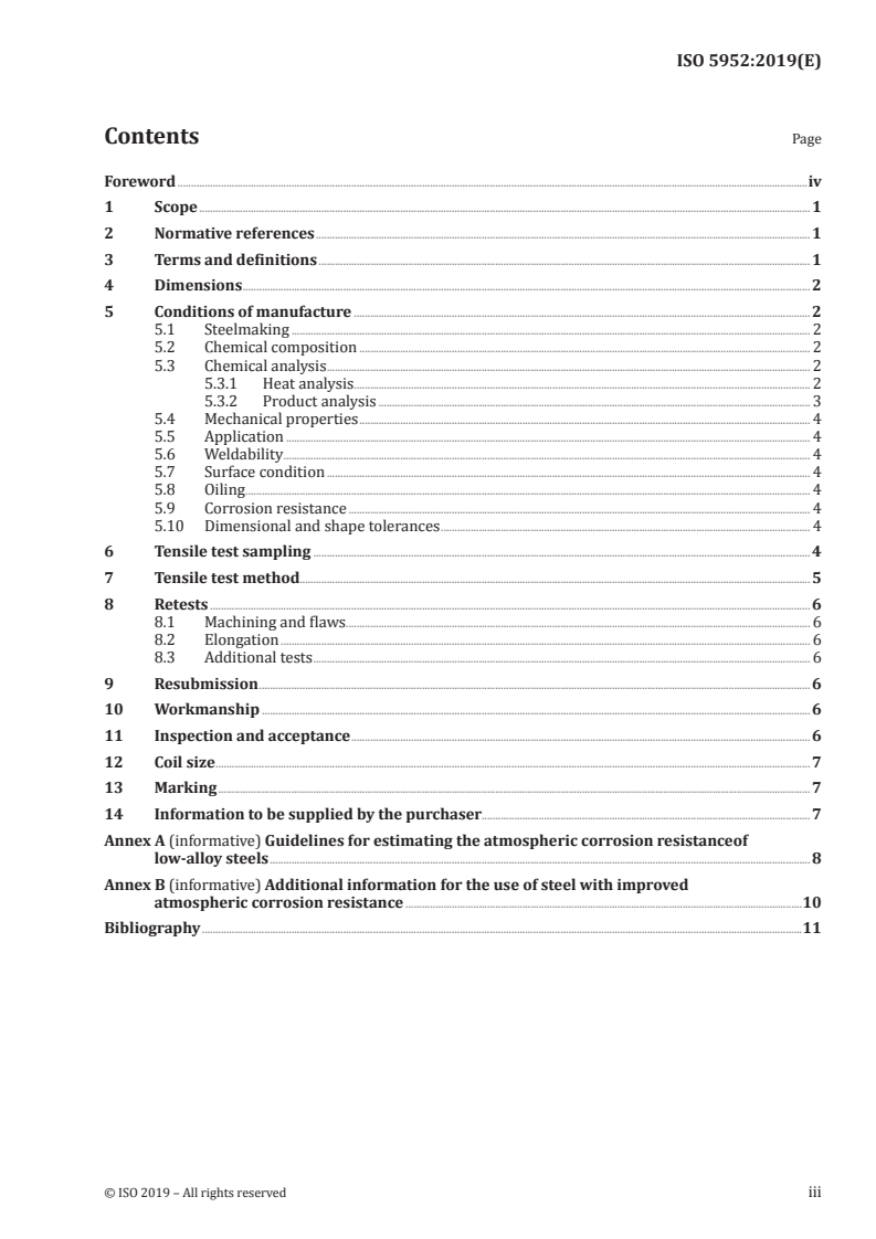 ISO 5952:2019 - Steel sheet, hot-rolled, of structural quality with improved atmospheric corrosion resistance
Released:1/7/2019