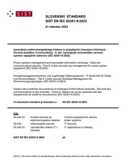 EN IEC 62351-9:2023 - BARVE - Page 1 preview