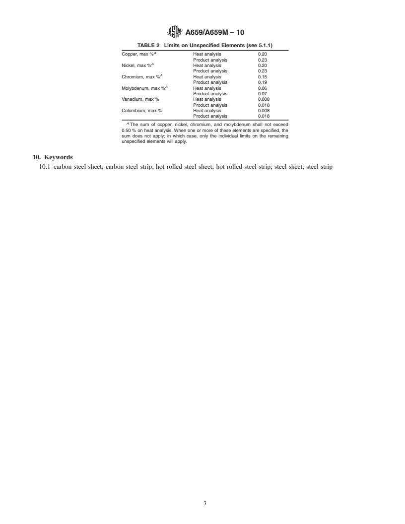 REDLINE ASTM A659/A659M-10 - Standard Specification for Commercial Steel (CS), Sheet and Strip, Carbon (0.16 Maximum to 0.25 Maximum Percent), Hot-Rolled