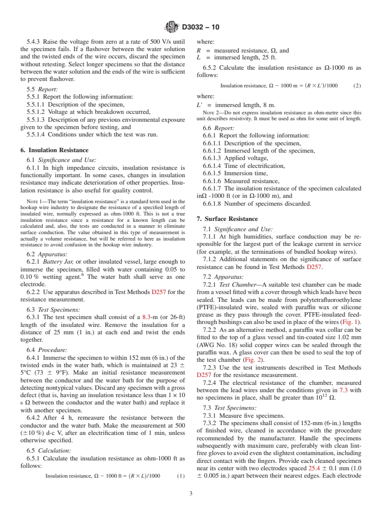 ASTM D3032-10 - Standard Test Methods for Hookup Wire Insulation