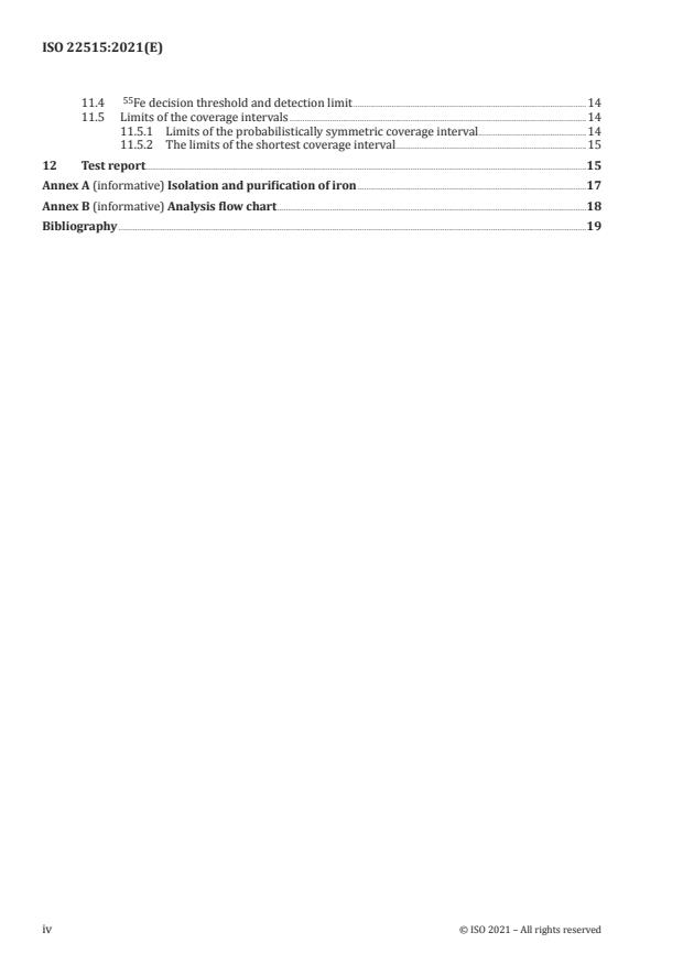 ISO 22515:2021 ISO 22515:2021 - Water quality -- Iron-55 -- Test method using liquid scintillation counting - Page 4 preview