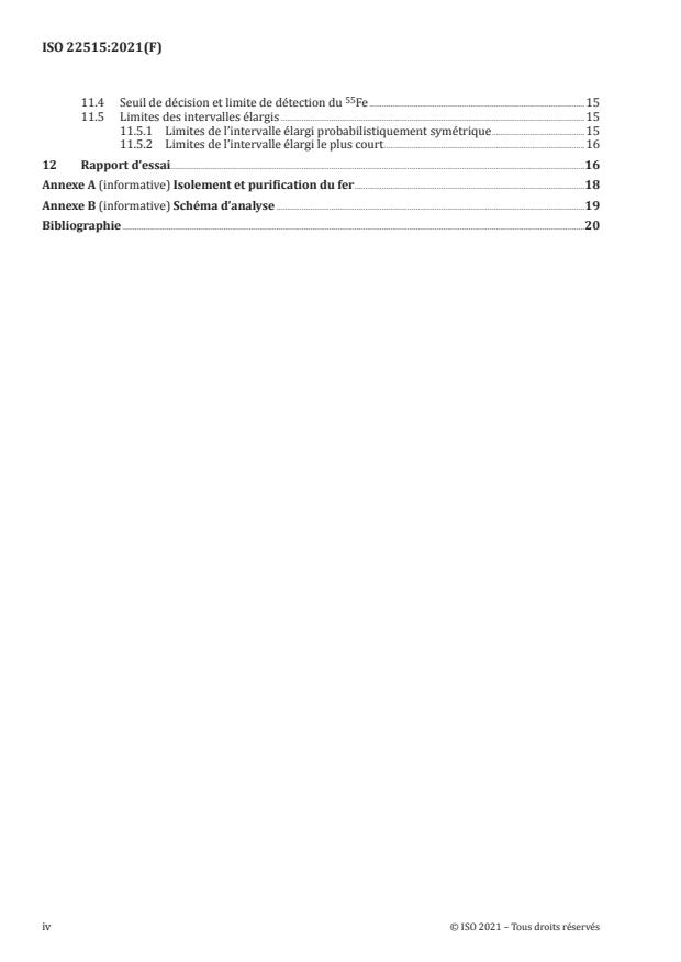 ISO 22515:2021 ISO 22515:2021 - Qualité de l'eau -- Fer-55 -- Méthode d’essai par comptage des scintillations en milieu liquide - Page 4 preview