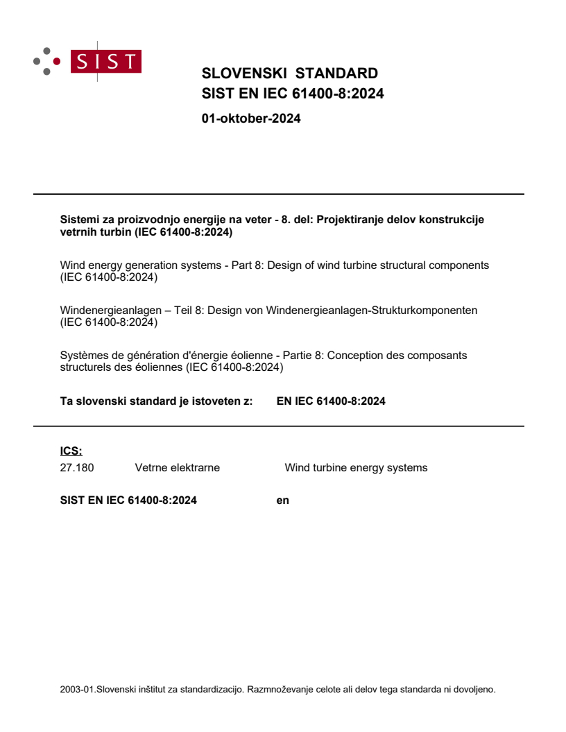 EN IEC 61400-8:2024 - BARVE