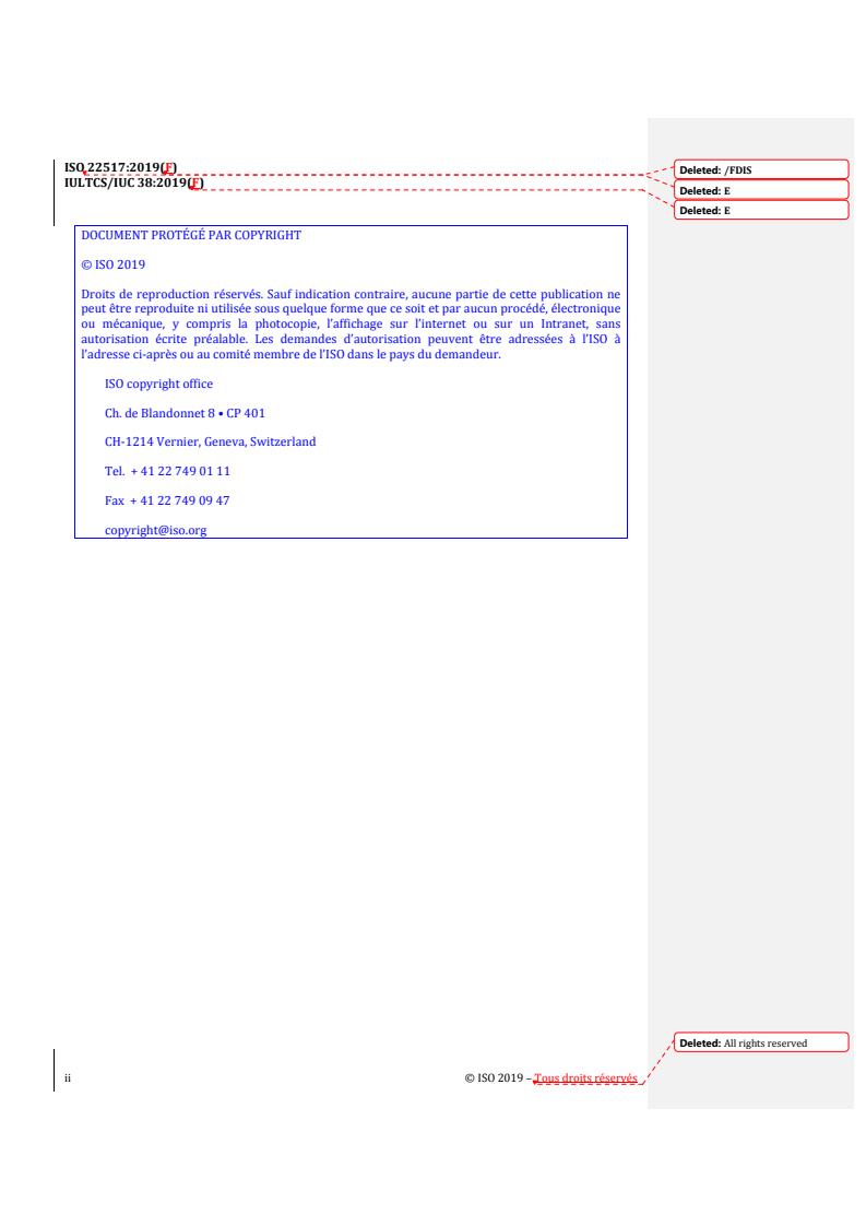 ISO 22517:2019 REDLINE ISO 22517:2019 - Leather — Chemical tests — Determination of pesticide residues content
Released:5/9/2019 - Page 2 preview