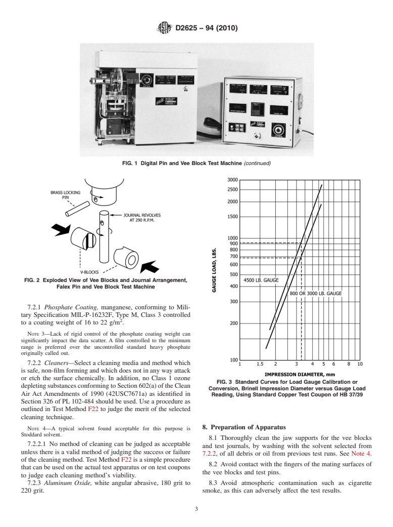 ASTM D2625-94(2010) - Standard Test Method for Endurance (Wear) Life and Load-Carrying Capacity of Solid Film Lubricants (Falex Pin and Vee Method)