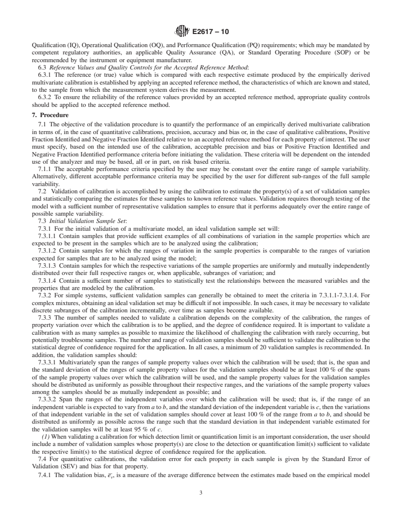 REDLINE ASTM E2617-10 - Standard Practice for Validation of Empirically Derived Multivariate Calibrations