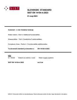 SIST EN 14154-4:2023 - Page 1 preview