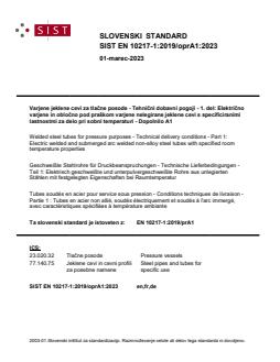 EN 10217-1:2019/oprA1:2023 - Page 1 preview