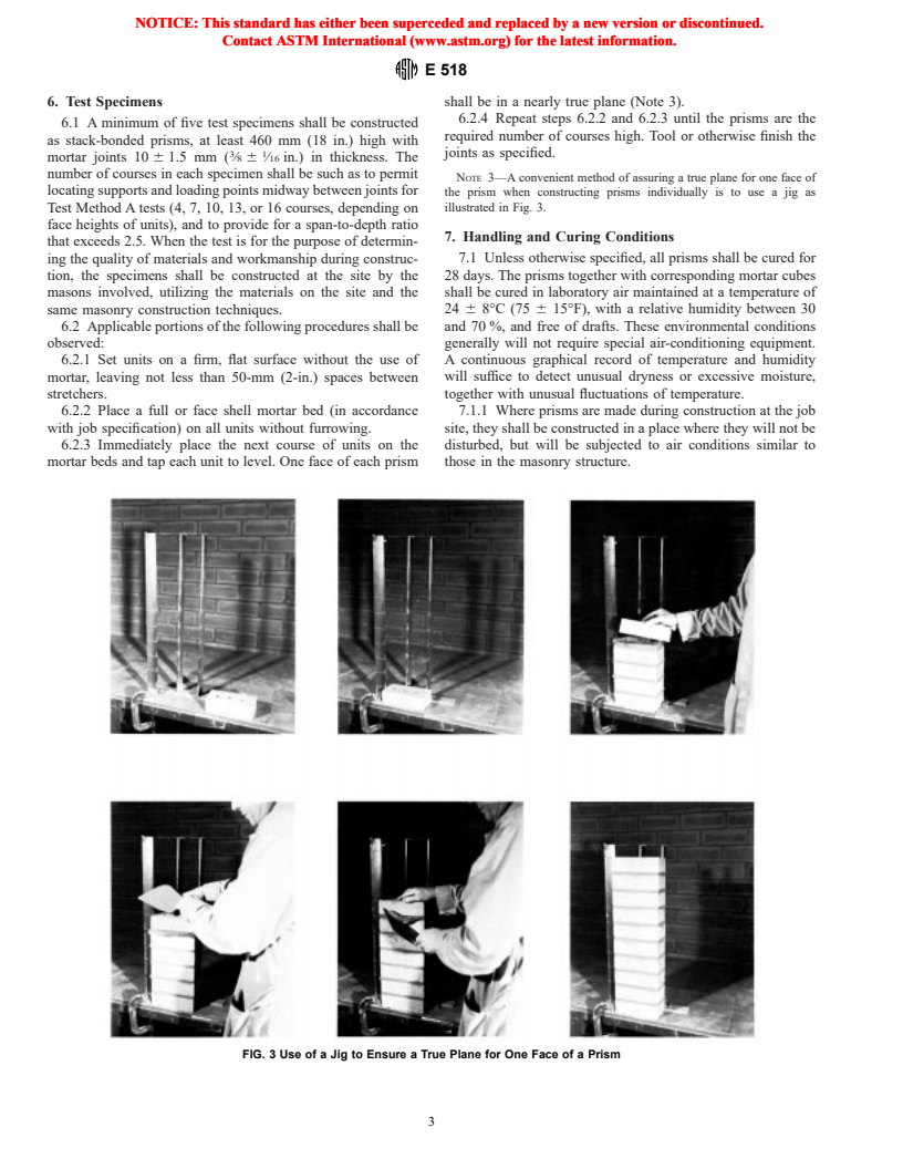 ASTM E518-00a - Standard Test Methods for Flexural Bond Strength of Masonry