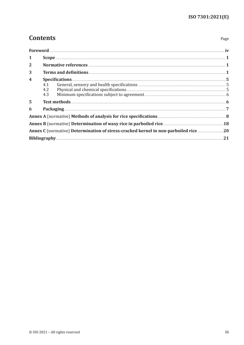 ISO 7301:2021 - Rice — Specification
Released:6/7/2021