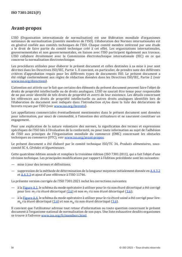 ISO 7301:2021 ISO 7301:2021 - Riz -- Spécifications - Page 4 preview