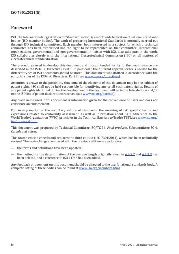 ISO 7301:2021 ISO 7301:2021 - Rice -- Specification - Page 4 preview