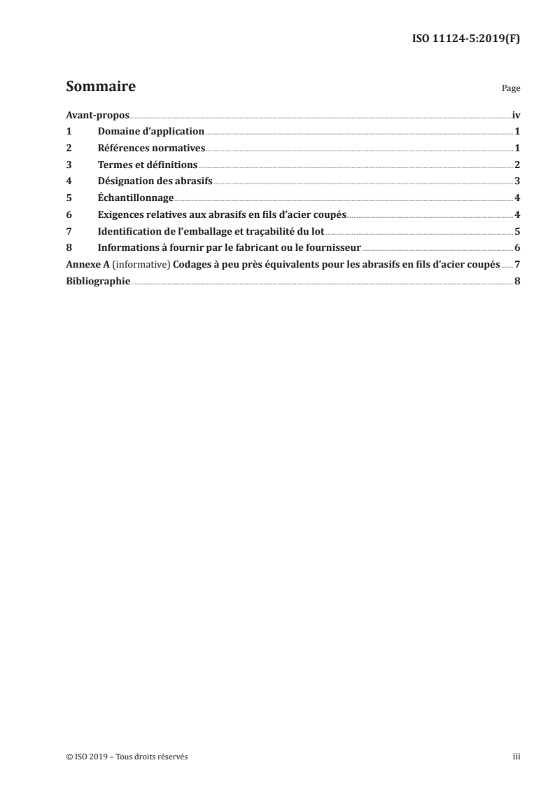 ISO 11124-5:2019 - Préparation des subjectiles d'acier avant application de peintures et de produits assimilés — Spécifications pour préparation par projection d'abrasifs métalliques — Partie 5: Fils d'acier coupés
Released:5/7/2021