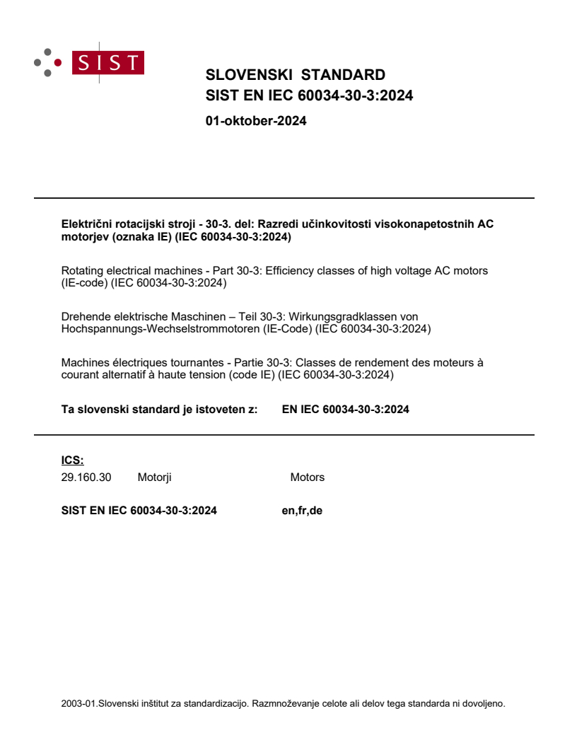 EN IEC 60034-30-3:2024 - BARVE