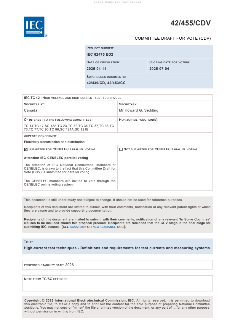 prEN IEC 62475:2025 - BARVE