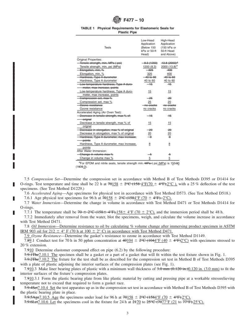 REDLINE ASTM F477-10 - Standard Specification for  Elastomeric Seals (Gaskets) for Joining Plastic Pipe