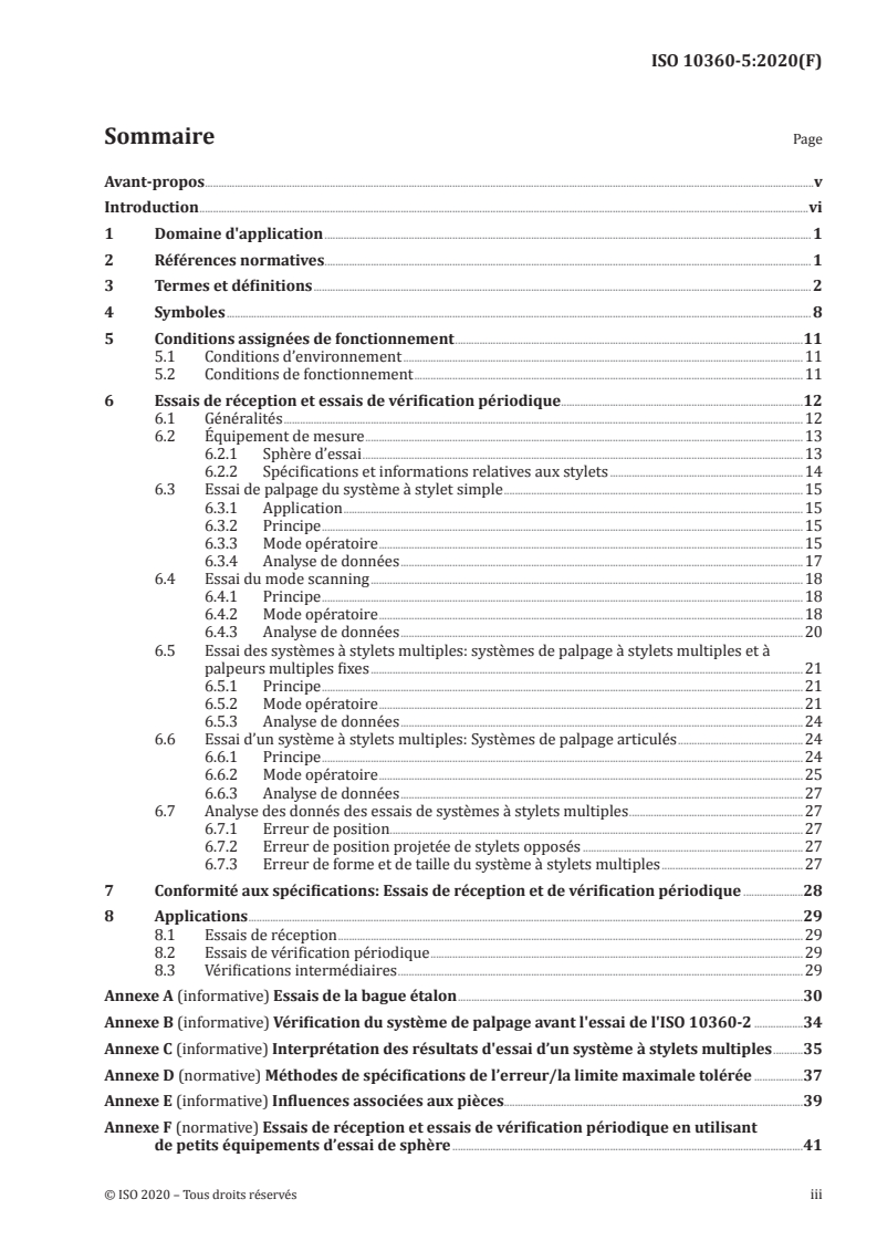 ISO 10360-5:2020 - Spécification géométrique des produits (GPS) — Essais de réception et de vérification périodique des systèmes à mesurer tridimensionnels (SMT) — Partie 5: MMT utilisant des systèmes de palpage à stylet simple ou à stylets multiples utilisant un mode de mesurage par point discret et/ou par scan
Released:3/31/2020