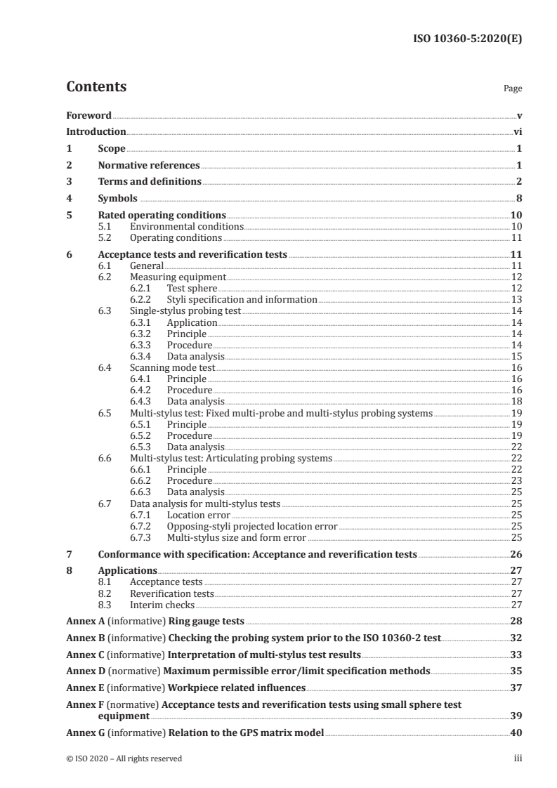 ISO 10360-5:2020 - Geometrical product specifications (GPS) — Acceptance and reverification tests for coordinate measuring systems (CMS) — Part 5: Coordinate measuring machines (CMMs) using single and multiple stylus contacting probing systems using discrete point and/or scanning measuring mode
Released:3/31/2020