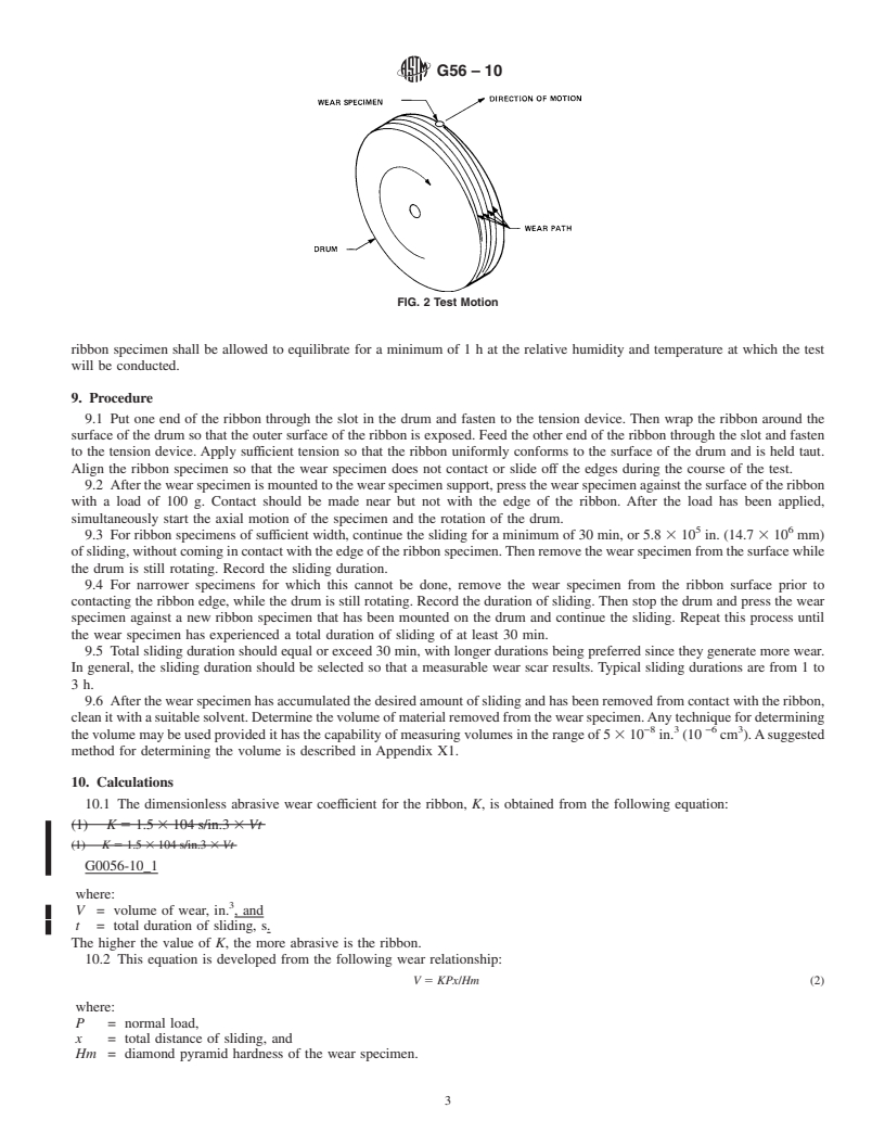 REDLINE ASTM G56-10 - Standard Test Method for Abrasiveness of Ink-Impregnated Fabric Printer Ribbons and Other Web Materials