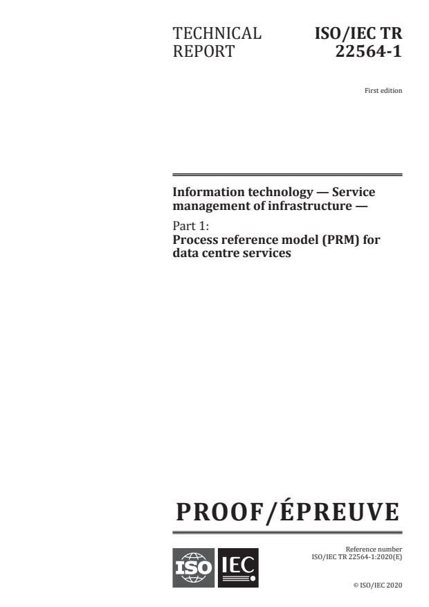 ISO/IEC TR 22564-1 - Information technology -- Service management of infrastructure