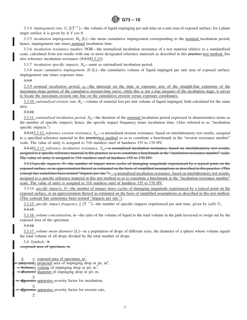 REDLINE ASTM G73-10 - Standard Test Method for Liquid Impingement Erosion Using Rotating Apparatus