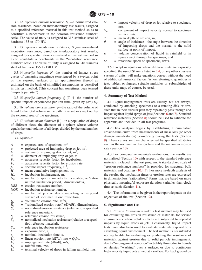 ASTM G73-10 - Standard Test Method for Liquid Impingement Erosion Using Rotating Apparatus