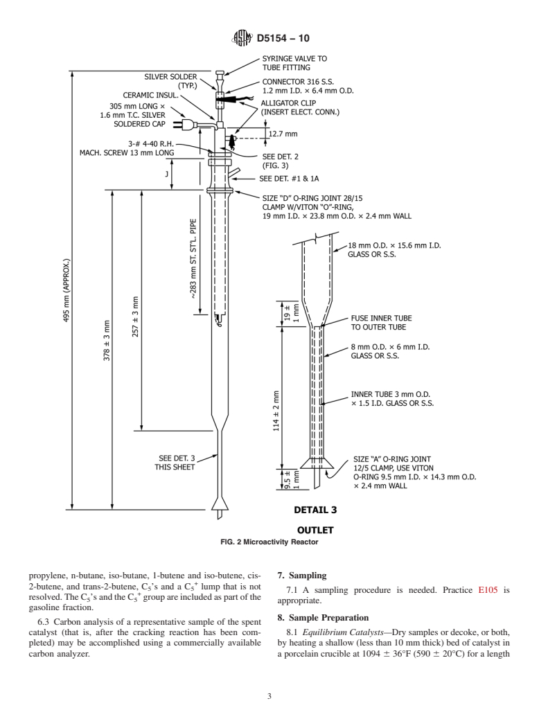 ASTM D5154-10 - Standard Test Method for Determining Activity and Selectivity of Fluid Catalytic Cracking (FCC) Catalysts by Microactivity Test