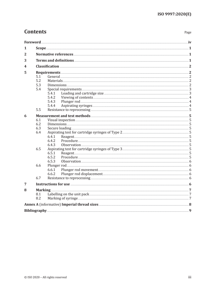 ISO 9997:2020 - Dentistry — Cartridge syringes
Released:1/29/2020