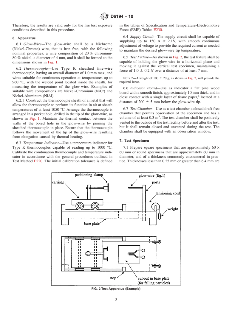 ASTM D6194-10 - Standard Test Method for Glow-Wire Ignition of Materials