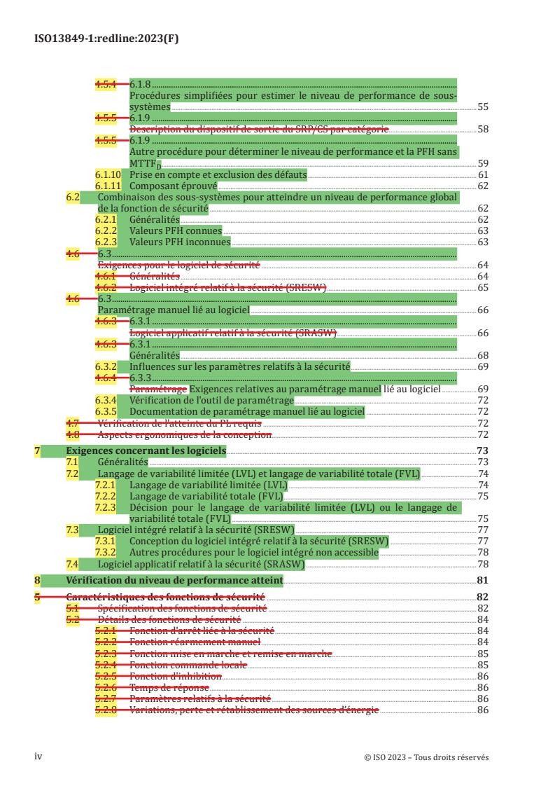 ISO 13849-1:2023 REDLINE ISO 13849-1:2023 - Sécurité des machines — Parties des systèmes de commande relatives à la sécurité — Partie 1: Principes généraux de conception
Released:26. 04. 2023 - Page 4 preview