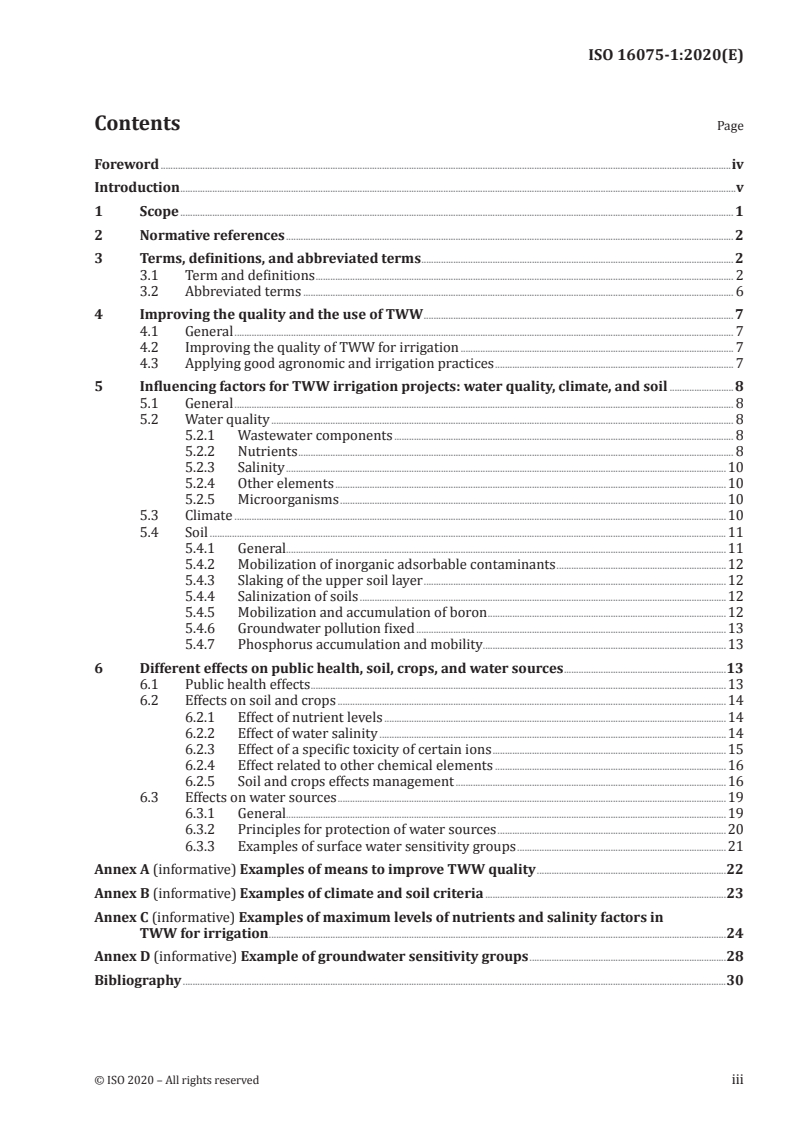 ISO 16075-1:2020 ISO 16075-1:2020 - Guidelines for treated wastewater use for irrigation projects — Part 1: The basis of a reuse project for irrigation
Released:11/30/2020